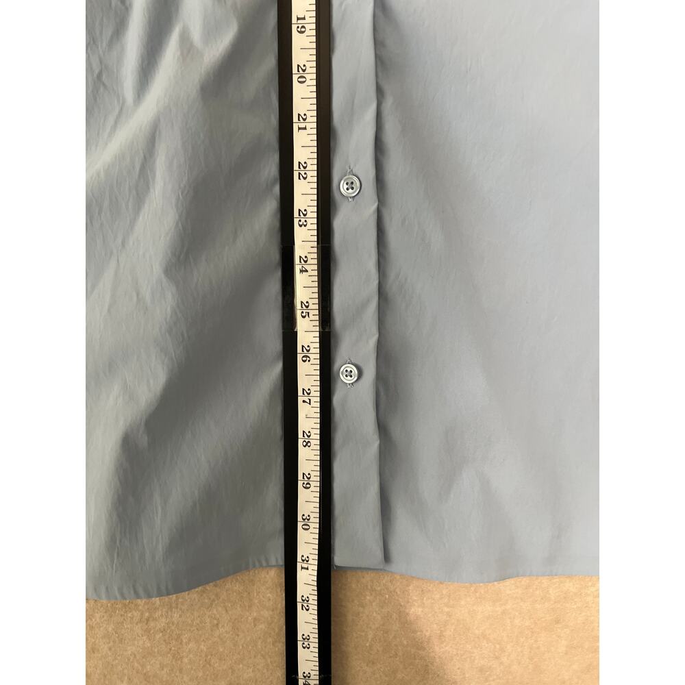 NWT Athleta, Oversized Performance Poplin Top Button Up Shirt Medium Heron Blue - Picture 3 of 12